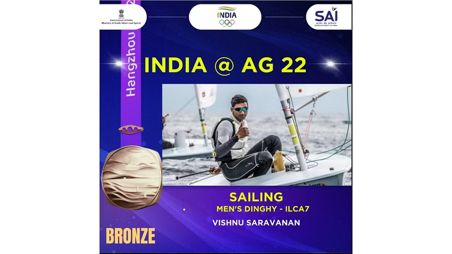 Asian Games Vishnu Saravanan Wins Bronze Nethra Kumanan Finishes Hot