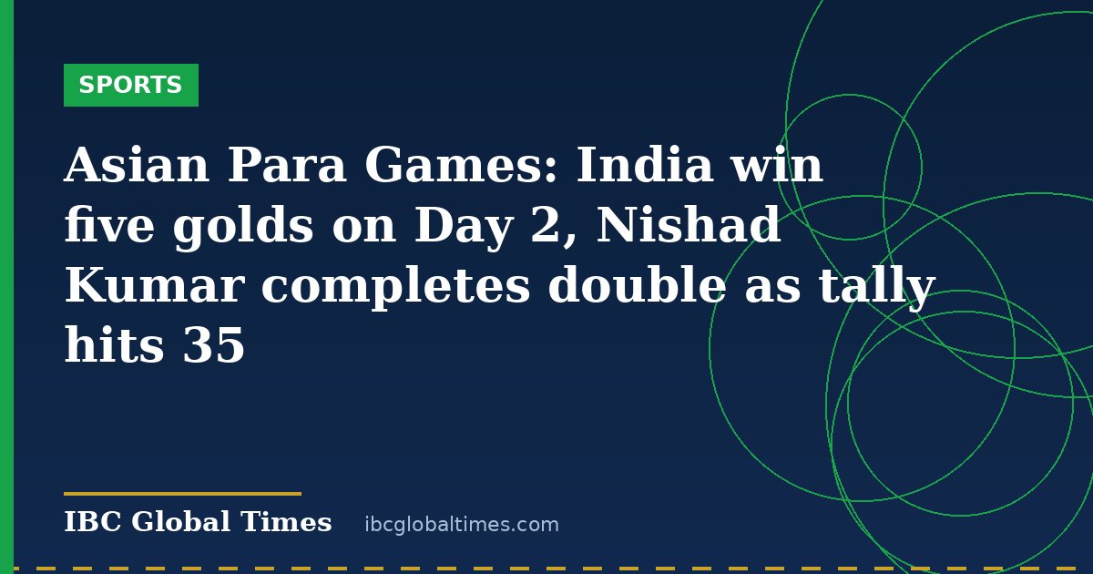 Asian Para Games: India win five golds on Day 2, Nishad Kumar completes double as tally hits 35