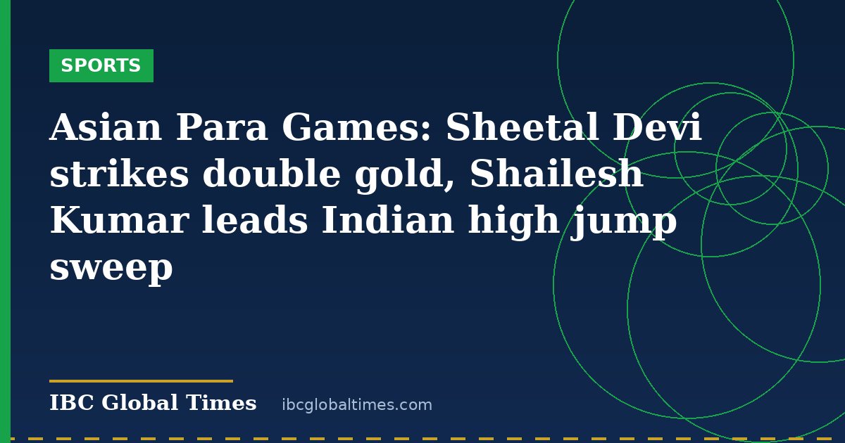 Asian Para Games: Sheetal Devi strikes double gold, Shailesh Kumar leads Indian high jump sweep