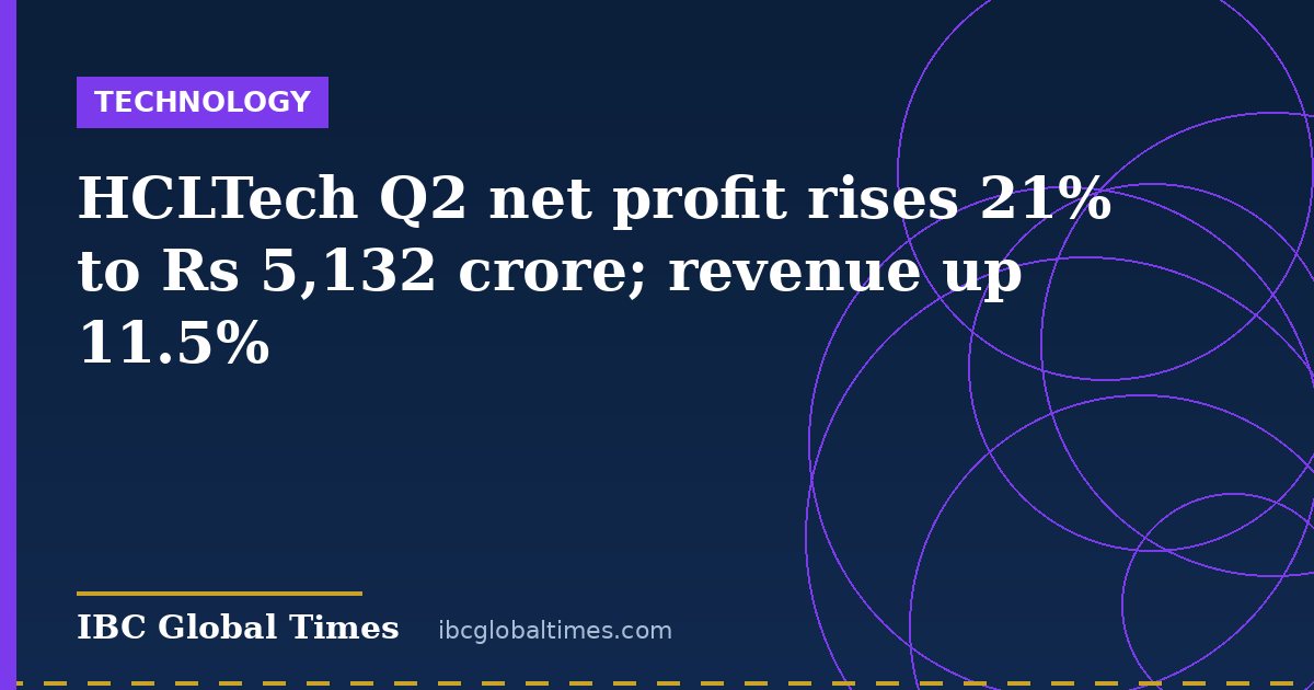 HCLTech Q2 net profit rises 21% to Rs 5,132 crore; revenue up 11.5%