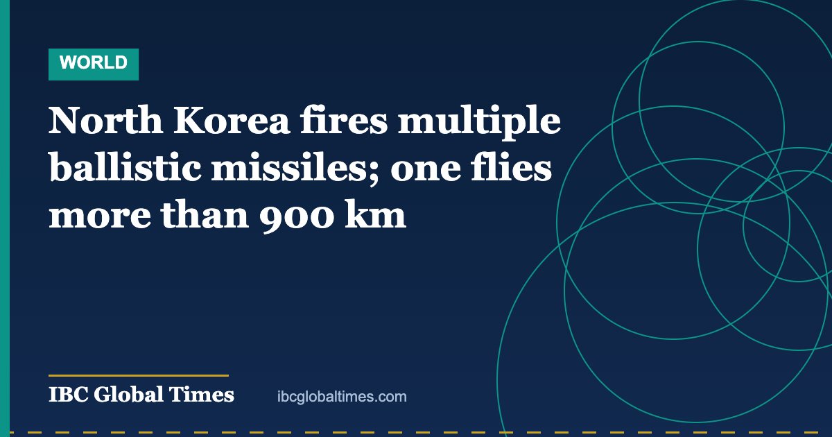 North Korea fires multiple ballistic missiles; one flies more than 900 km