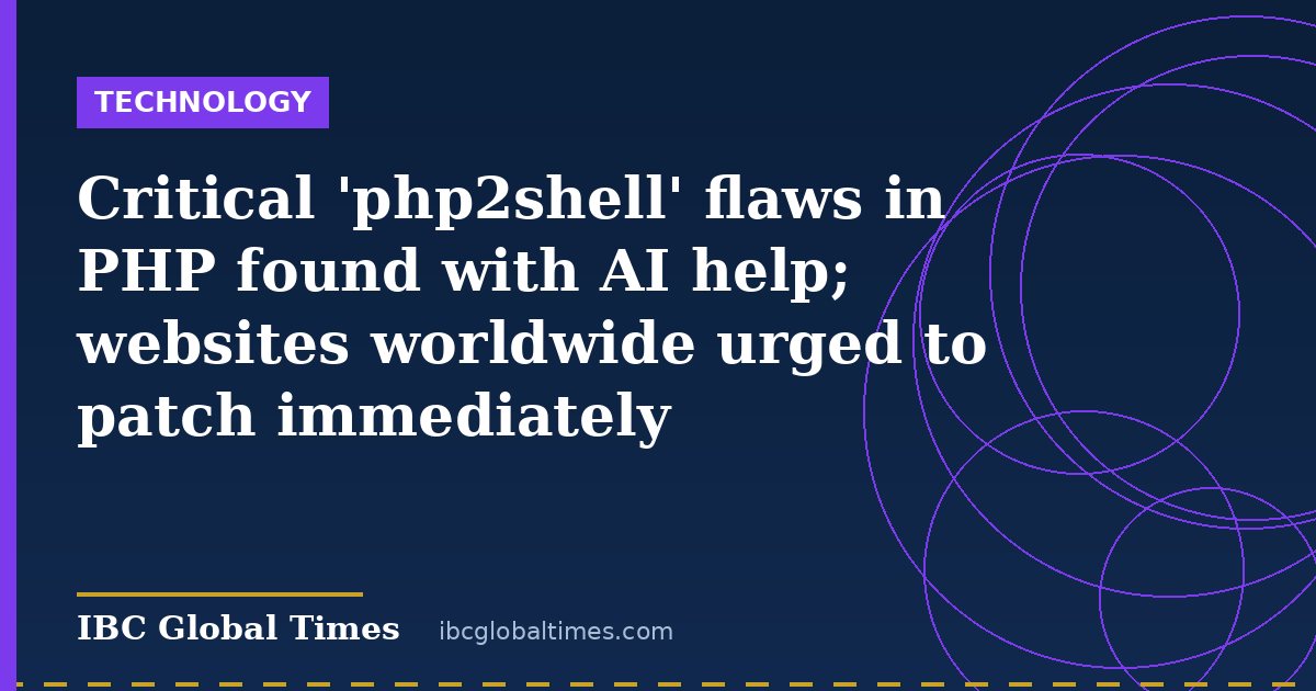 Critical 'php2shell' flaws in PHP found with AI help; websites worldwide urged to patch immediately
