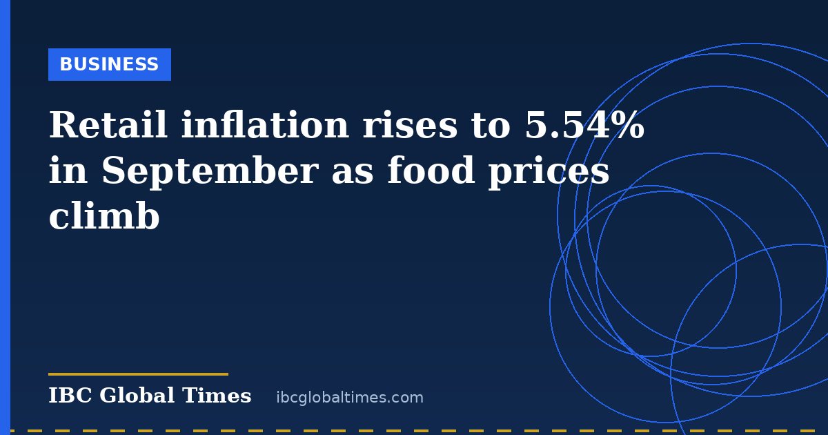 Retail inflation rises to 5.54% in September as food prices climb