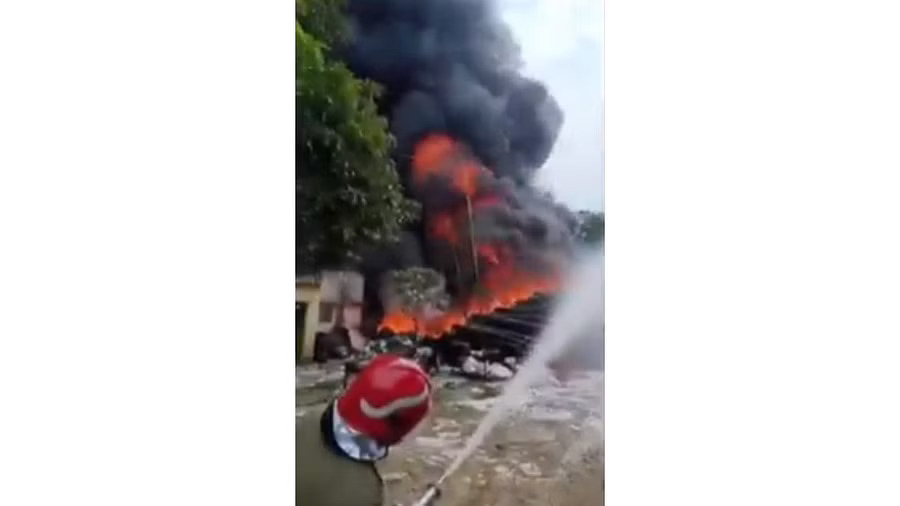 Massive fire