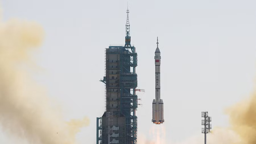 China's youngest-ever crew of astronauts heads to space station
