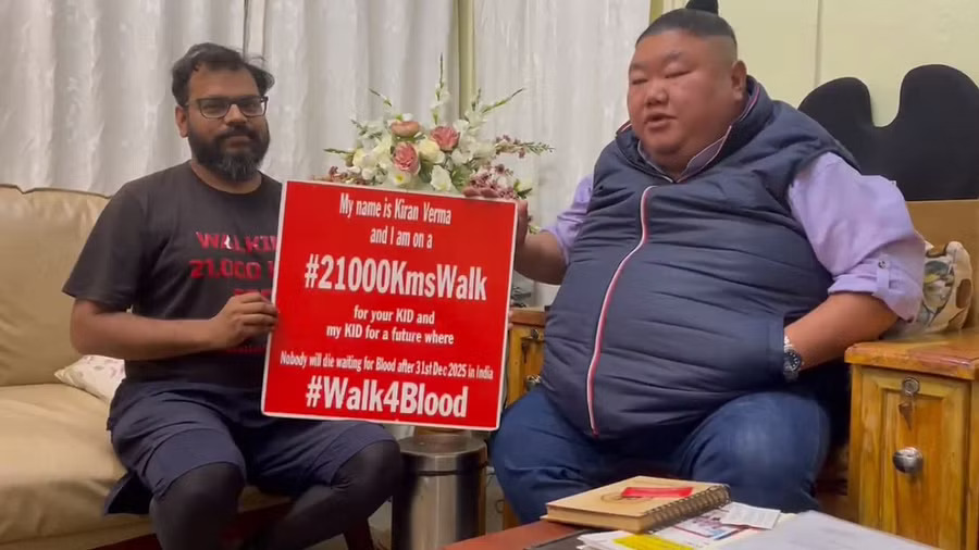 Social worker walks over 17000 km to spread awareness on blood donation