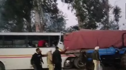 3 dead, 10 injured as bus carrying police personnel collides with truck in Punjab