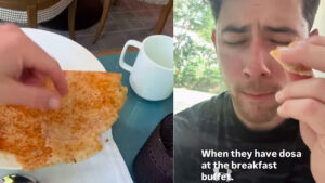 WATCH Nick Jonas enjoys dosa while vibing to Priyanka Chopra’s ‘Barsaat’ song